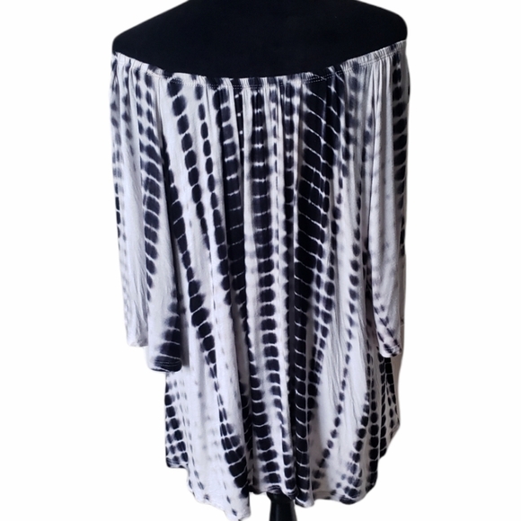 Jondie Tie Dye Hi-Lo Off Shoulder Top - Picture 4 of 6